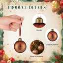 12 Pcs Vintage Mercury Glass Christmas Ball Ornaments 2.36 Inch Antique Embossed Ball Decorations Christmas Tree Hanging Decorations for Xmas Winter Holiday Decor Gifts(Brown)