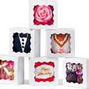 SLShePack 3x3x1.5Inches 50 Pcs Mini Bakery Boxes with Window for Homemade Soap,Cookies,Chocolate truffle,Chocolate Covered Strawberries (White)