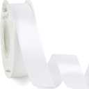 Ribbli Double Faced White Satin Ribbon,1” x Continuous 25 Yards,Use for Bows Bouquet,Gift Wrapping,Floral Arrangement