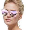 IGnaef® Trendy Polarized Sunglasses for Women, Square Mirrored Shades with UV Protection Anti Glare Sun Glasses IF1851