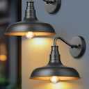 DEWENWILS 2 Pack Outdoor Wall Light, Gooseneck Barn Light Fixture, Black Matte Wall Mount Lantern, Farmhouse Outside Wall Sconce, Exterior Porch Light for House Frontdoor Entryway Garage