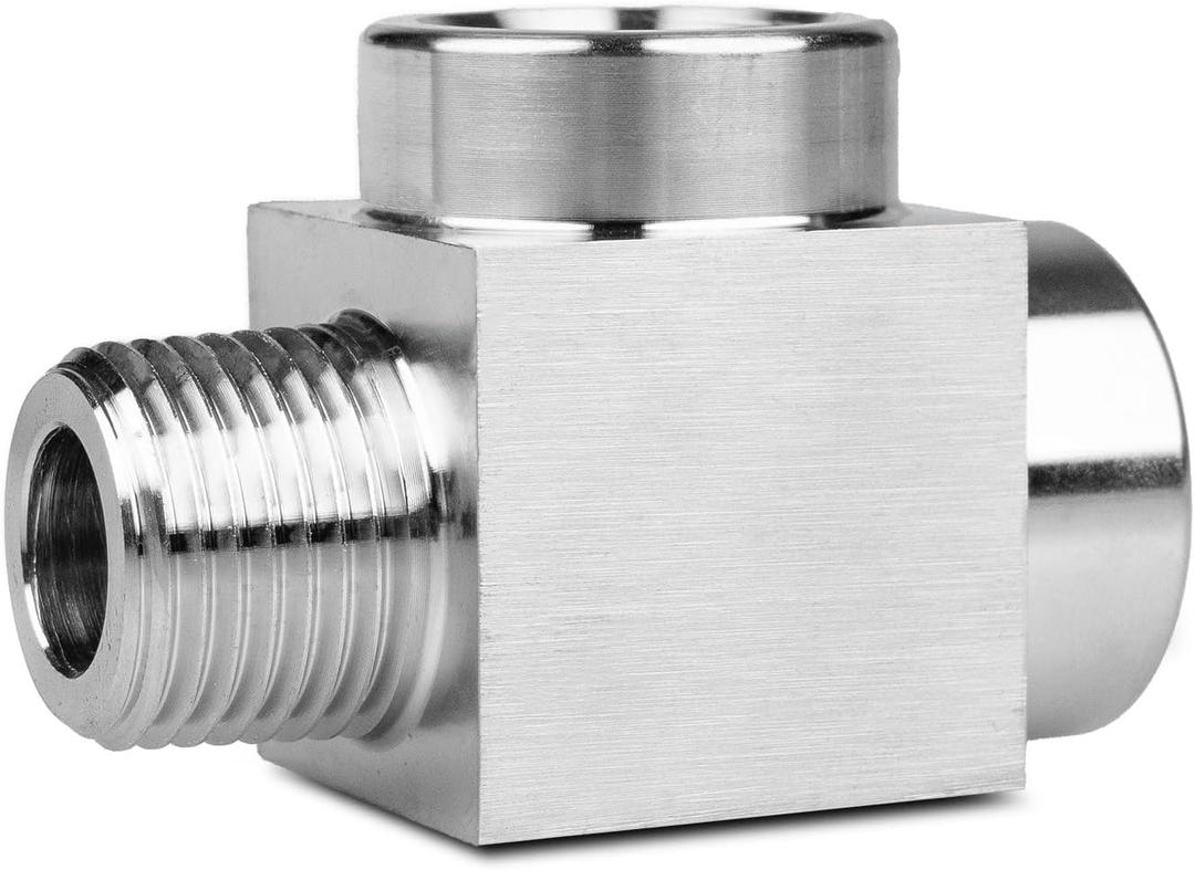 1 piece1/2 npt Tee Fittings, NPT 1/2 tee Female to Male,Fabricateof 304 Stainless Steel,3WayConnector