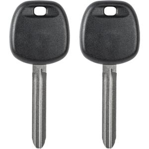 Vurkcy 4D-67 TOY44D-PT Chip Transponder Ignition Car Key Replacement for 2003-2010 Toyota 4Runner Camry Corolla Highlander Rav4 Sienna Tacoma Tundra Scion, New Uncut, 2Pcs, Locksmith Required