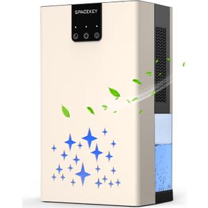 Dehumidifier, 95 OZ Water Tank Dehumidifiers for Home, 1000 sq. ft. Dehumidifier for Basement Bathroom Bedroom with Auto Shut Off, 7 Colors LED Light, Quiet Dehumidifiers with Sleep Mode, Beige