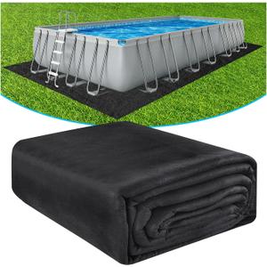 16' x 32' Rectangle Thicker Heavy Duty Pool Liner Pad for Above Ground Pool, Padding Underlayment for Pool Bottom, Protects Pool Prevents Punctures Weed Barrier Comfortable Underfoot