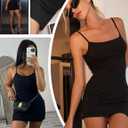 ROJZR Women Nightgown Lingerie for Women Spaghetti Strap Lace Babydoll Chemise Sleeveless Nightshirt Sleepwear Sleep Dress (L)