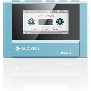 SnowSky/FiiO Echo MINI HiFi Bluetooth MP3 Player, 15Hours Playback, Independent Volume Control with 3.5mm/4.4mm Headphones Outputs (Sky Blue)
