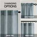 MIULEE Dusty Blue Linen Curtains 54 Inch Length 2 Panels for Bedroom Living Room, Soft Thick Linen Textured Natural Short Window Drapes Semi Sheer Light Filtering Back Tab Rod Pocket Burlap Look Decor, 52"W x 54"L