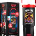 Get Trend Stranger Things Tumbler Stainless Steel with Straw 30oz Kids Teens Insulated Cup with Lid Travel Mug Cups for School Sports Gifts for Kids (Black/Red Stranger Things)