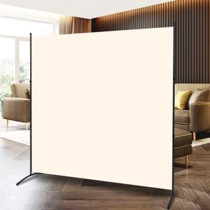 Room Divider Folding Privacy Screens with Wheels, 6FT Tall Divider for Room Separation, Movable Room Partitons and Dividers, Indoor Room Dividers Panel with Fabric for Office (Beige, 1 Panel-71)