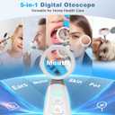 Wireless Ear Otoscope with 1080P HD Camera and 4 LED Lights, 1.38" IPS Display Ear Camera, Ear Scope with Foldable Inspection Head, Good Aid for Earwax Removal, Safe for Kids, Adults, Pets (white)