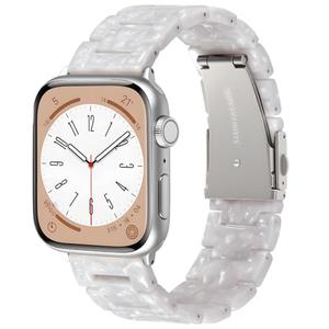 CRIS-BAND Compatible with Resin Apple Watch Bands Series 7/8/9/10/11 46mm 45mm 44mm 42mm for Women,Fancy Strap for iWatch Ultra 3/2 49mm Series 6/5/4/3/2/1/SE3 Slim Light Bracelet Wristband (Pearl-Silver, 38mm/40mm/41mm/42mm(Series 11/10))