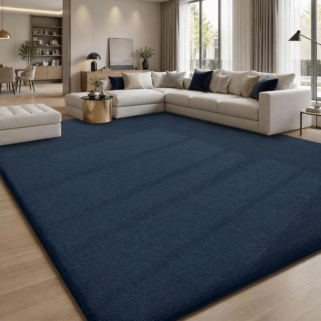 Sour Lemon 8x10 Area Rugs for Living Room Bedroom, Large Carpet Navy Blue