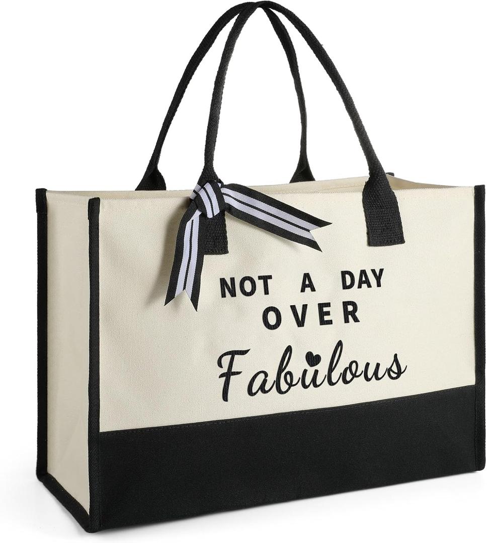 Personalized Canvas Tote Bags for Women w Inner Pocket, Bag for Women Friends Wedding Bridesmaid Birthday Christmas Gifts