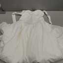 Women Halter Midi Dress Corset Back Layered Tulle Skirt A Line Formal Dresses Wedding Guest Bridal Shower (White, M)
