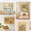 Bulletin Board, 36 x 24 inches Cork Board Alternative, 6 Pack Felt Pin Boards for Walls Home Office Decor, Classroom with 30 Adhesive Tabs Longan Yellow