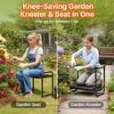 Garden Kneeler and Seat Heavy Duty, Wider and Thicker Kneeling Pad for Foldable Gardening Stool with 2 Tool Pouches, Gardening Gifts Tools for Women Mom Men Seniors, Standard