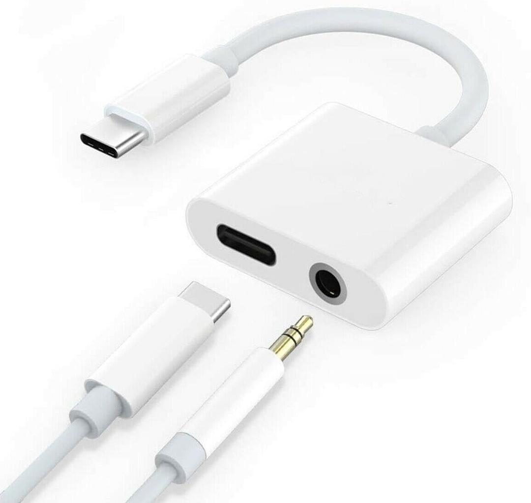 USB-C Headphone Adapter Earphone 3.5mm Jack Compatible with Samsung Galaxy Tab S9 FE/S7 FE/S9 FE Plus, Type-C Charger Port Splitter Mic Support Hands-Free Headset Adaptor