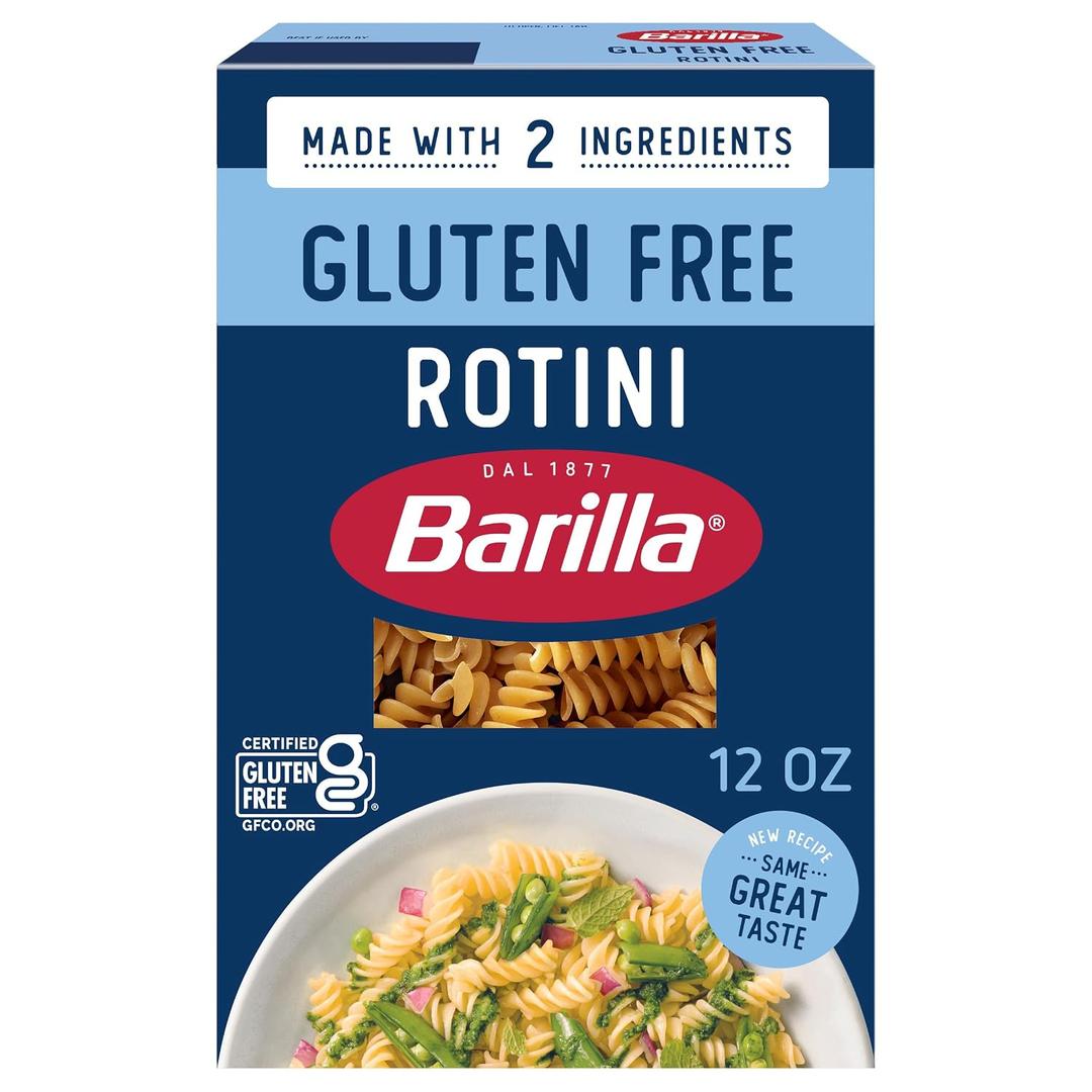 BARILLA Gluten Free Rotini Pasta, 12 Ounce - Non-GMO Gluten Free Pasta Made with 2 Ingredients, EXP: 04/01/2028