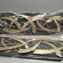 Deco 79 Metal Abstract Home Wall Decor Dimensional Wall Sculpture with Black Wood Backing, Set of 2 Wall Art 12"W, 36"H, Gold