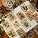 2 x Glife 240pcs Vintage Plant & Flower Translucent Aesthetic Stickers for Scrapbooking, Journaling, Planners