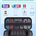 LIFUFUTEE Switch 2 Case for Nintendo Switch 2 (2025)  Switch Carrying Case Shockproof Hard Shell Protective for Switch 2 Accessories, Portable Travel Case Holds 10 Game Cartridges (Black-Small)