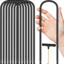 Trampoline Stakes U Shaped Anchors Heavy Duty Metal - Long Trampolines Ground Wind Stakes for Soccer Goals, Camping Tents, Garden Decoration (Black 8pcs 10inch)