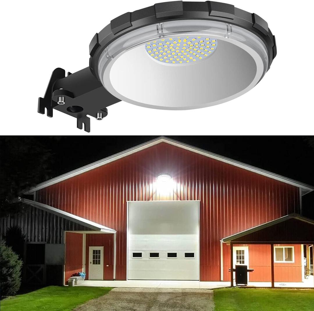 Karjoefar LED Barn Light, Dusk to Dawn Outdoor Lighting with 100W 10000LM 5000K Daylight, IP65 Waterproof Outdoor Security Flood Lights for Garage Yard Street Warehouse Use