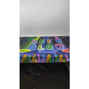 Boao Neon Glow Party Backdrop Fabric - Birthday Decorations, Themed Background, 5.7 x 4  Ft