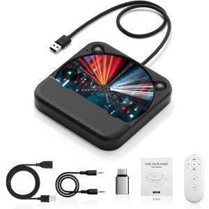 External Portable CD Player for Car, Plug and Play Car CD Player with USB Port AUX Port, Universal USB Player for Vehicle, Laptop, TV, Computer, for Android 4.4 and Above Navigation