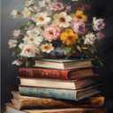 Xackcme Book Paint by Numbers for Adults - Paint by Number Flowers on Canvas Without Frame, DIY Vintage Oil Painting for Gift Home Wall Decor (16x20 inch) 