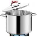 HOMICHEF 12 Quart LARGE Stock Pot with Glass Lid - NICKEL FREE Stainless Steel Healthy Cookware Stockpots with Lids 12 Quart - Mirror Polished Induction Pot - Commercial Grade Soup Cooking Pot
