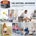 Cordless Heating Pad for Back Pain Relief, Lumbar Massaager with Heat, Rechargeable Heating Massage,Heated Back Belt Abdomen Warmer Lumbar Support (Black)