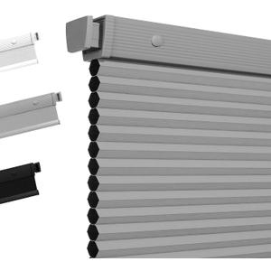 Boolegon No Drill Cellular Shades for Indoor Windows,Noise Reducing & Thermal Insulating Honeycomb Blinds,Cordless Free Stop Blackout Blinds Easy to Install,23" W x 48" H,Blackout Grey