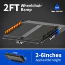 ALAYAO Portable Wheelchair Ramp, Seamless,Non-Slip Reinforced,Metal Folding Handicap Ramp,Load Capacity 800 lbs,for thresholds Ramps, Steps, Vehicles, Doorways,Carts (4FT(Using Height 4-12''))
