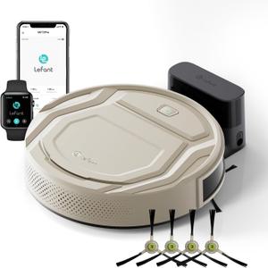 Lefant M210 Pro Robot Vacuum Cleaner,Easy to Use,120 Mins Runtime,6 Cleaning Modes,APP/Voice/WiFi/Alexa Control,Multi-Surface Cleaning (Medium, Champagne Grey)