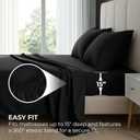 Pure Bedding Bed Sheets - Full Sheet Set [4-Piece, Black] - Hotel Luxury 1800 Brushed Microfiber - Soft and Breathable - Deep Pocket Fitted Sheet, Flat Sheet, Pillow Cases