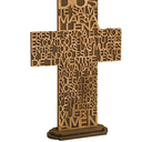 12 Inch 6 Pack Rustic Wood Crosses María Torched Wooden Tabletop Cross Rustic Standing Cross for Religious Church Décor Prayer Gifts
