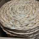 30 Pcs 12 Inch Round Woven Placemats, Water Hyacinth Wicker Place Mats with Napkin Rings Boho Wedding Farmhouse Rustic Woven Chargers Natural Mat Bulk for Wedding Party, Dinner Table
