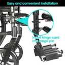 Universal Wheelchair Footrest Replacement - Adjustable Composite Footboard & Heel Loop, Foldable Comfort Support, Affordable, Black, Lightweight, Easy Installation