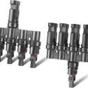 Solar Panel Connector 5 to 1 Solar Y Branch Solar Panel Splitter 5 Way Y Branch Solar Panel Parallel Connectors for Parallel Connection Solar Panels (1 Pair 5 to 1)