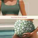 Summer Mae Maternity Bikini Swimsuit Wide Straps Ruched High Waisted Two Piece Bathing Suit Scoop Neck Pregnancy Swimwear (Size 4)