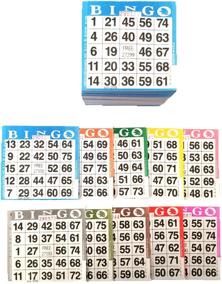 Bingo Paper Game Cards - 1 card - 10 sheets - 100 books of 10 sheets