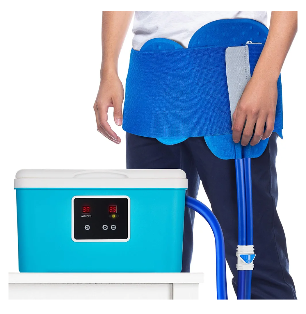 Cold Therapy System with Universal Pad for Hip, Back or Knee — Post-Surgery Care, Back Surgeries, Spinal Fusion, Hip Replacement, Osteoarthritis, ACL, MCL, Swelling, Sprains — Cryotherapy Freeze Kit