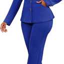 Kafiloe Women Suits 2 Piece Set Long Sleeve Blazer Pants Suit Dressy Business Casual Work Outfits Office, Size: XL