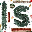 2 Pcs 6 FT Magnolia Leaf Garland Artificial Christmas Green Realistic Garland for Mantle Decorations Natural Faux Magnolia Leaves for Christmas Thanksgiving Wedding Decor(Without Lights)