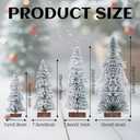 Yookat 4 Pieces Mini Christmas Trees Bottle Brush Trees Artificial Mini Bottle Brush Tree with Wood Base for Christmas Decoration (Green)