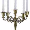 Sziqiqi Candelabra Candlestick Holder for Taper Candles for Wedding Event Candle Centerpiece Home Holiday Decoration, Zinc Alloy 5-stem 10.6in, Bronze Finish