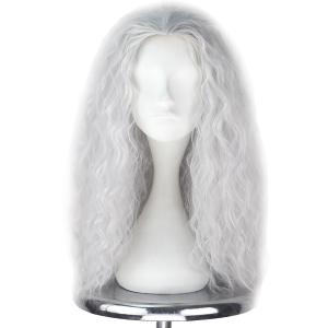 Witch Wig Old Lady Wig Women Long Grey Curly Costume Wig Cosplay Halloween Hair, Silver Grey