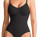 BRABIC Tummy Control Shapewear for Women Seamless Shapewear Bodysuit Body Shaper Waist Trainer Snatched Body Suit (Large, Black)